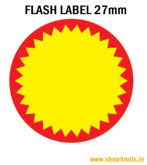 Zebra Flash Labels - 27mm Diameter 1000 Labels Per Roll